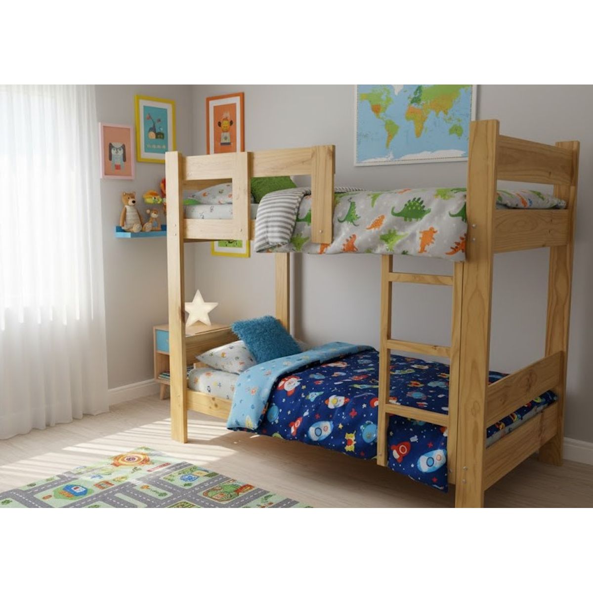 GENERICO - CAMAROTE DE 1 .5PLZ PINO COLOR NATURAL