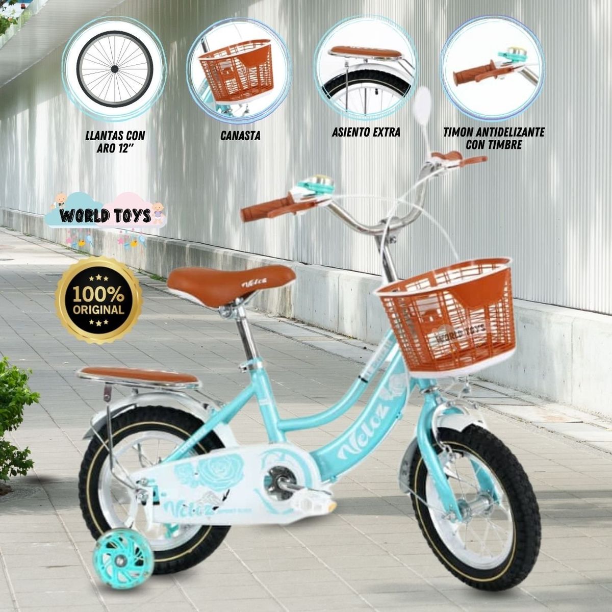 VELOX - Bicicleta Campera Aro 12 «COQUETTE» Light Blue