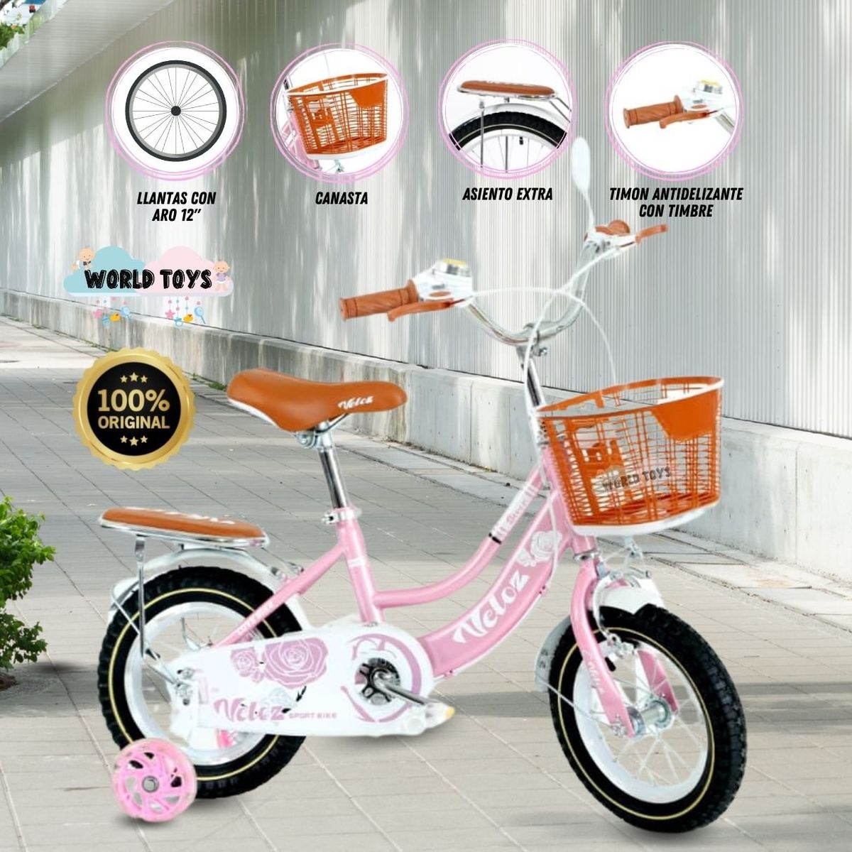 VELOX - Bicicleta Campera Aro 12 «COQUETTE» Pink