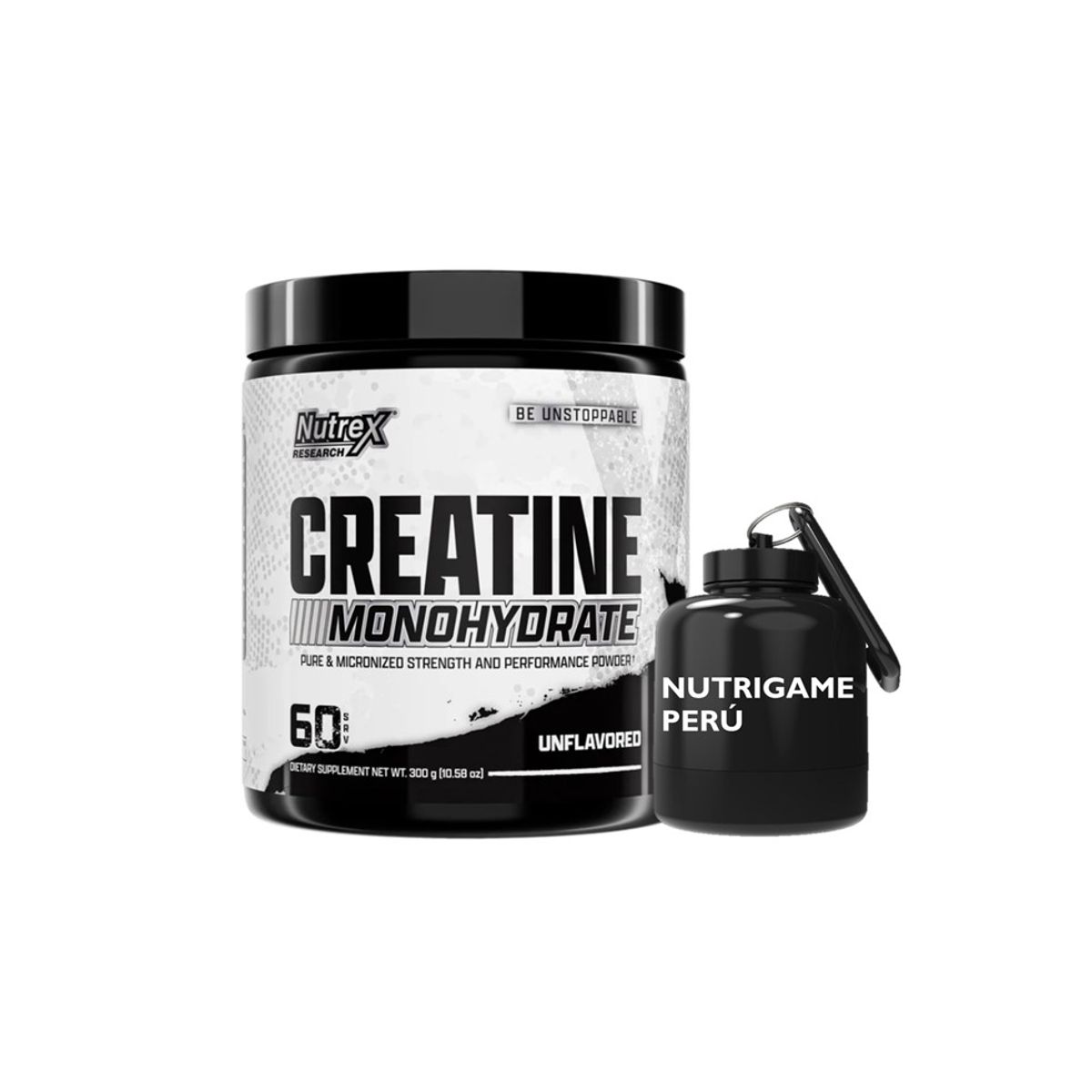 NUTREX RESEARCH - Creatina Nutrex 300Gr Monohidratada y Micronizada +Portaproteína