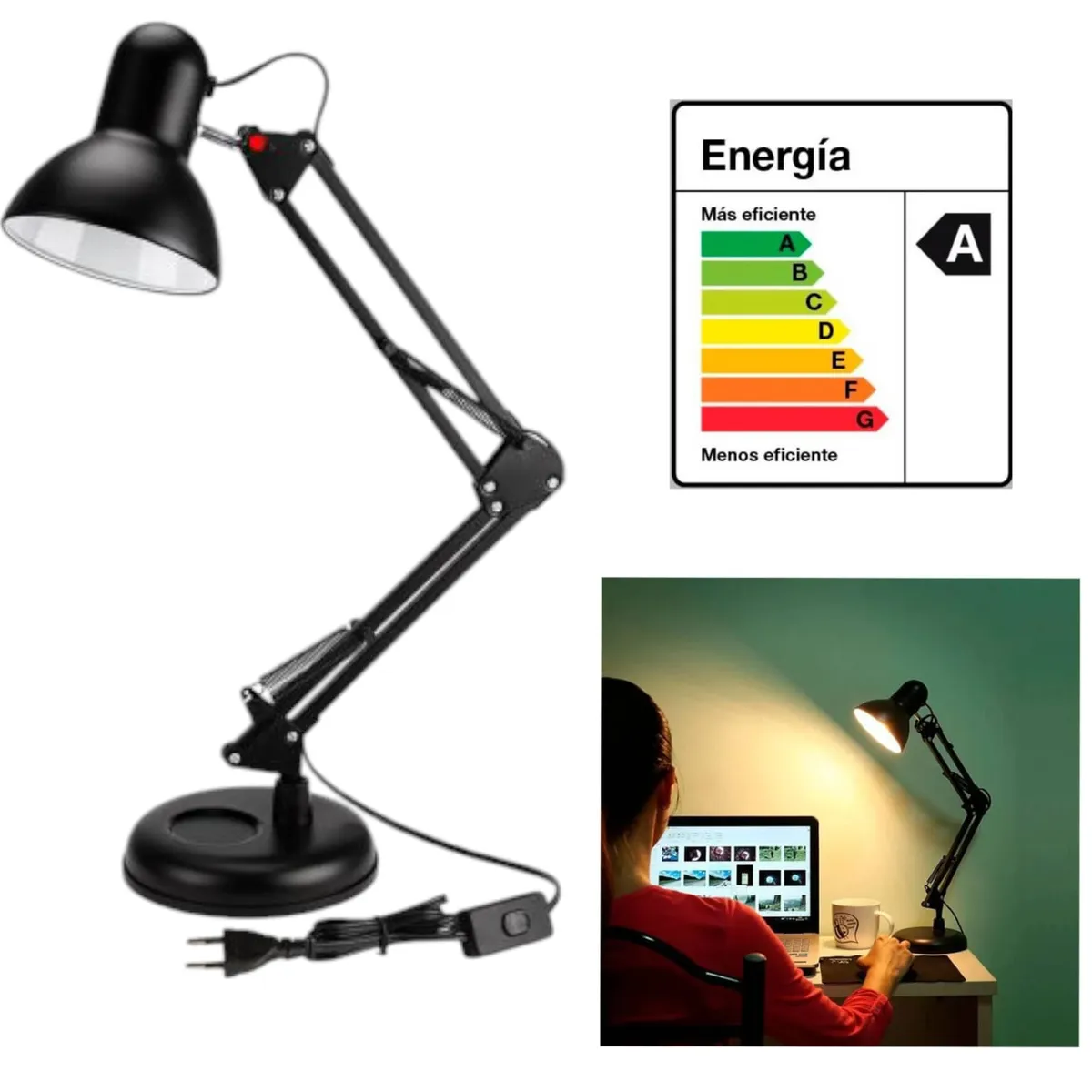 OEM - Lámpara Led Mesa Escritorio Brazo Flexible Vintage MT811