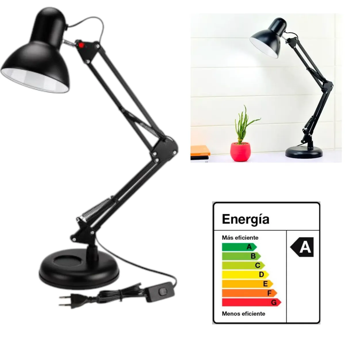 OEM - Lámpara Led Mesa Escritorio Brazo Flexible Vintage MT811