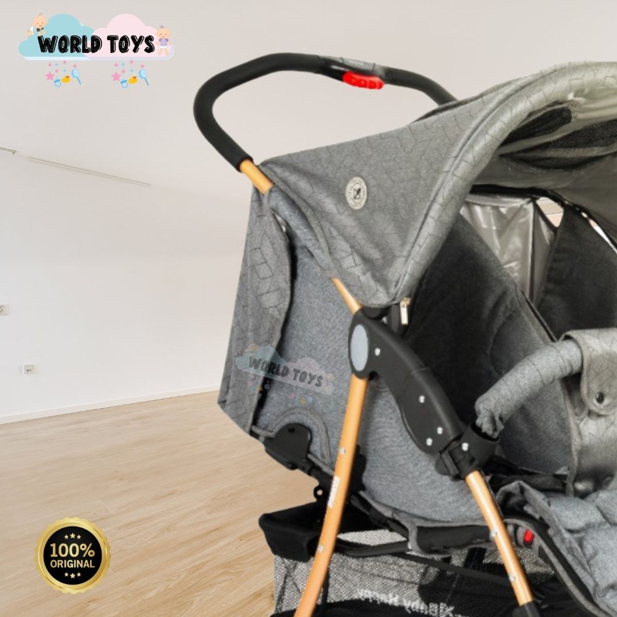 BABY HAPPY - Coche Cuna Mellicero «TWINS» Gray