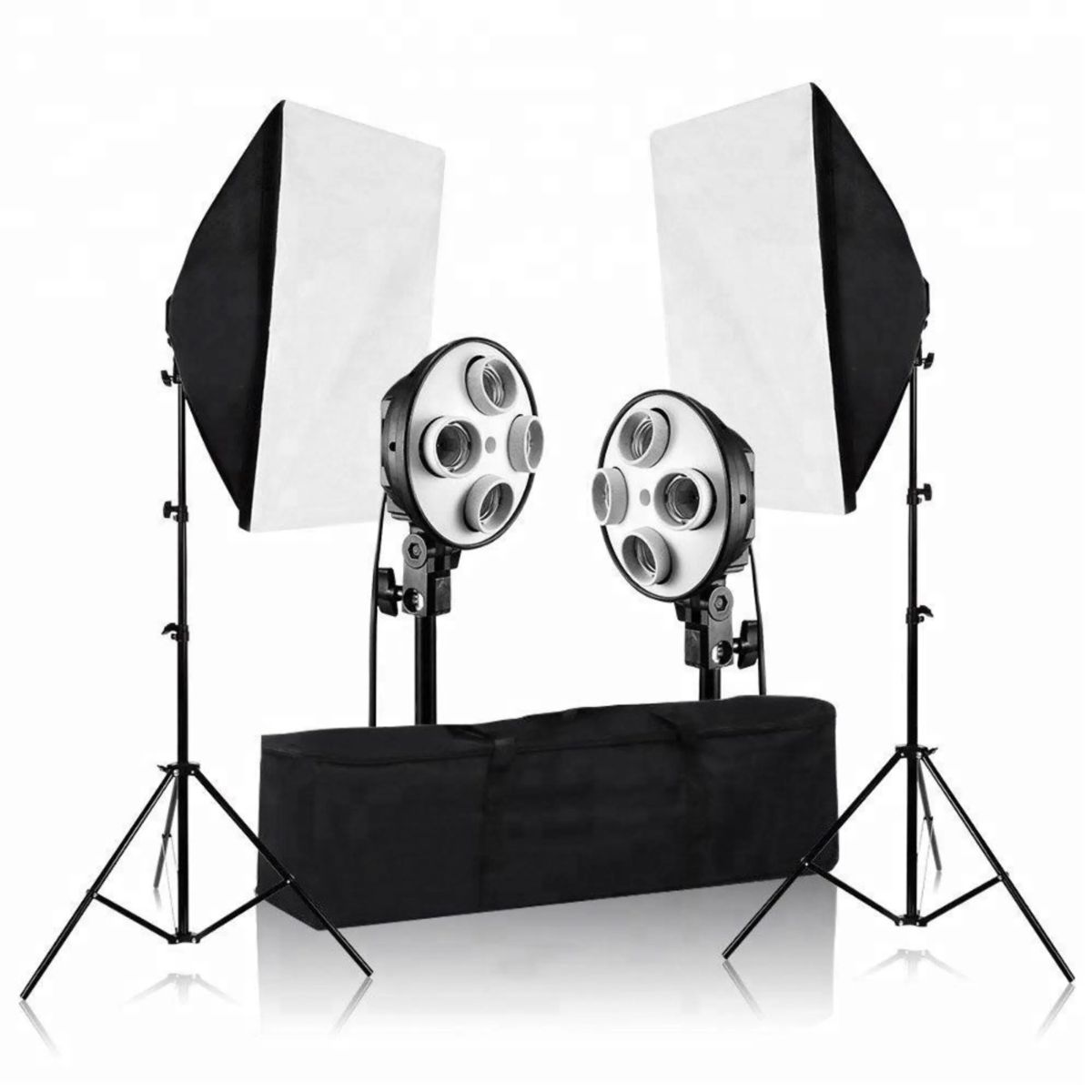 WEIFENG - Kit de iluminacion Weifeng de 2 Softbox de 4 Focos espiral 135 watts