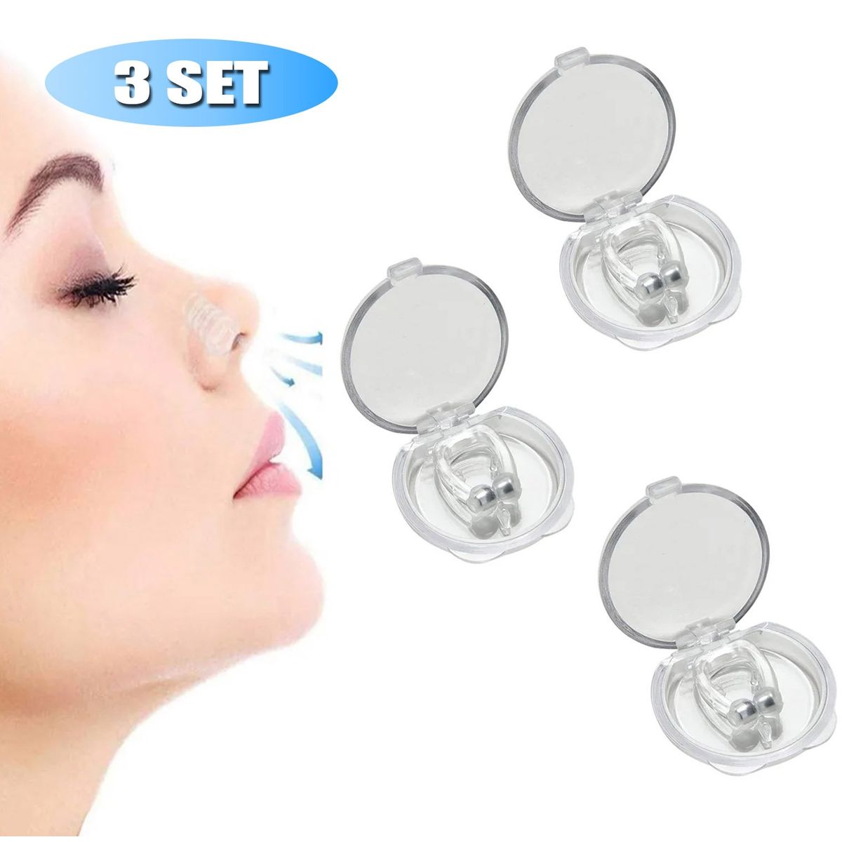 GENERICO - Clip Anti Ronquidos Dejar De Roncar Respira Mejor Salud 3 Unidades