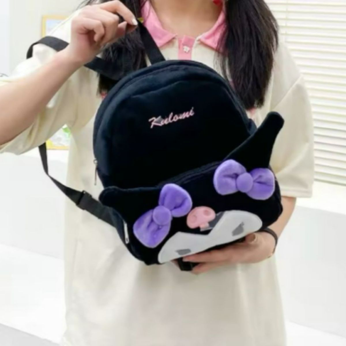 SANRIO - Mochila De Felpa De Personaje Kuromi- Sanrio