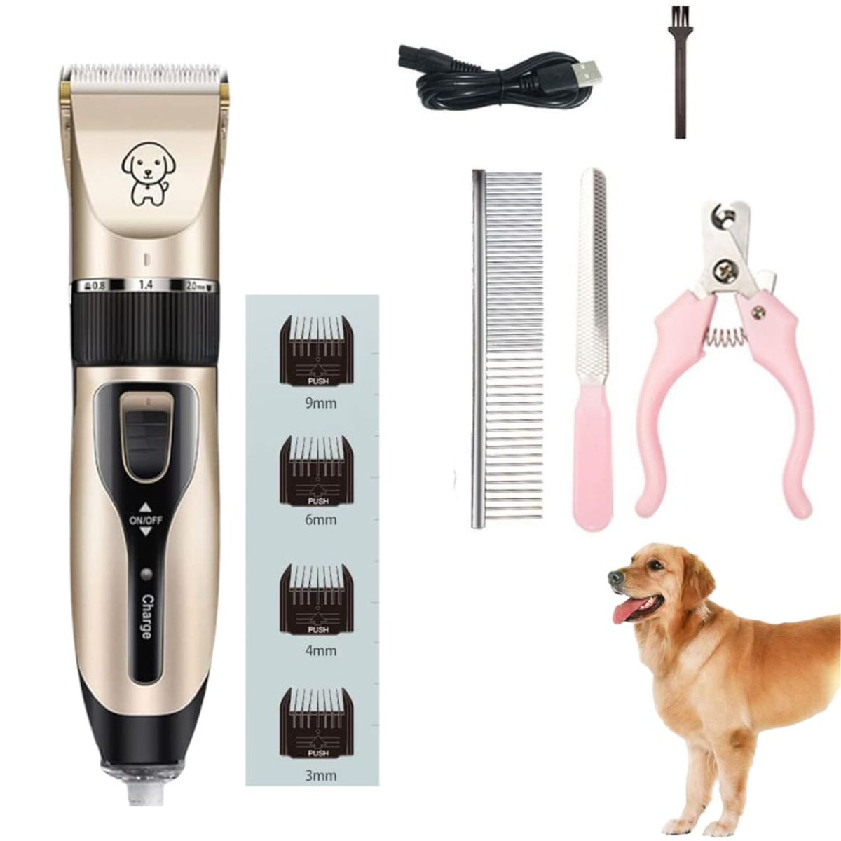 OEM - Recortadora de Pelo de Mascotas Perros + Cortauñas y Peine