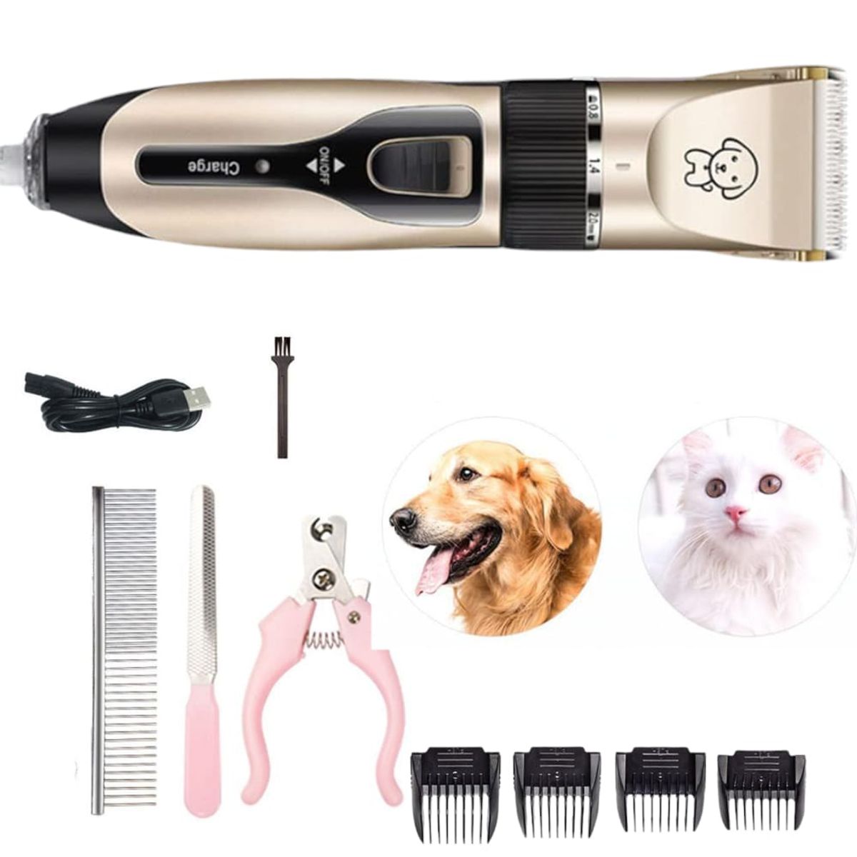 OEM - Recortadora de Pelo de Mascotas Perros + Cortauñas y Peine