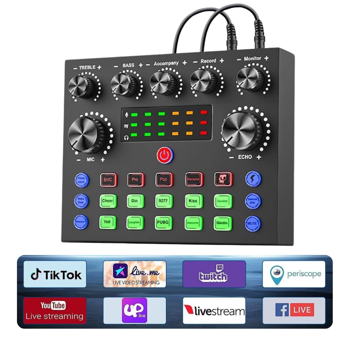 SEISA - Consola De Sonido Stream Tiktok Mezcladora Equipo Poscast Live