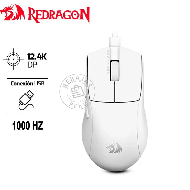 REDRAGON - Redragon K1NG M724 1K Hz Precisión Velocidad para Gamers Pro Blanco