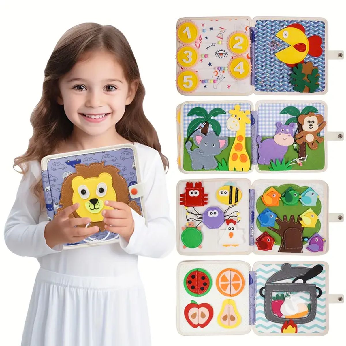 GENERICO - Libro de Tela Texturizado Leon Estimulacion Sensorial