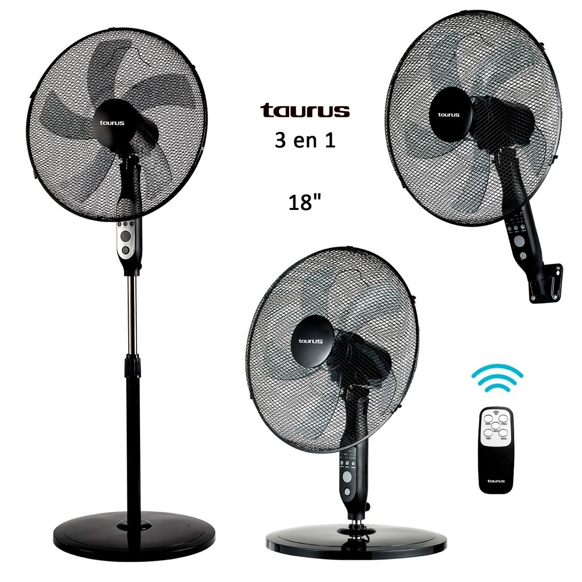 TAURUS - Ventilador Apolo 3 en 1 Taurus con Control Remoto