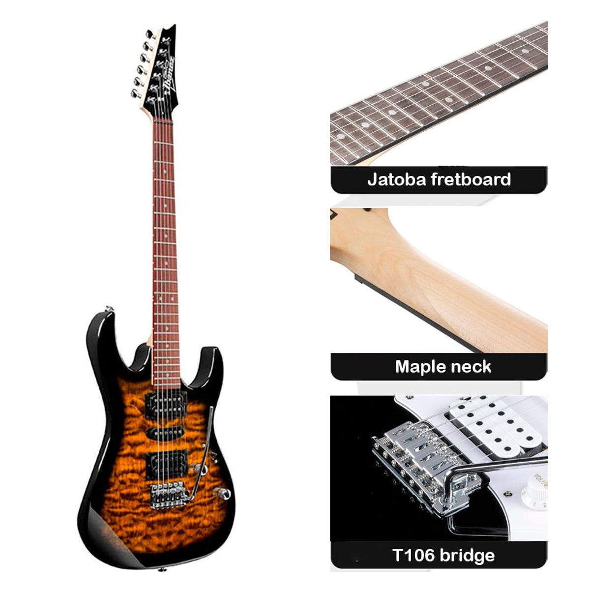 IBANEZ - GIO GRX70QA SUNBURST - MARSHALL 10W