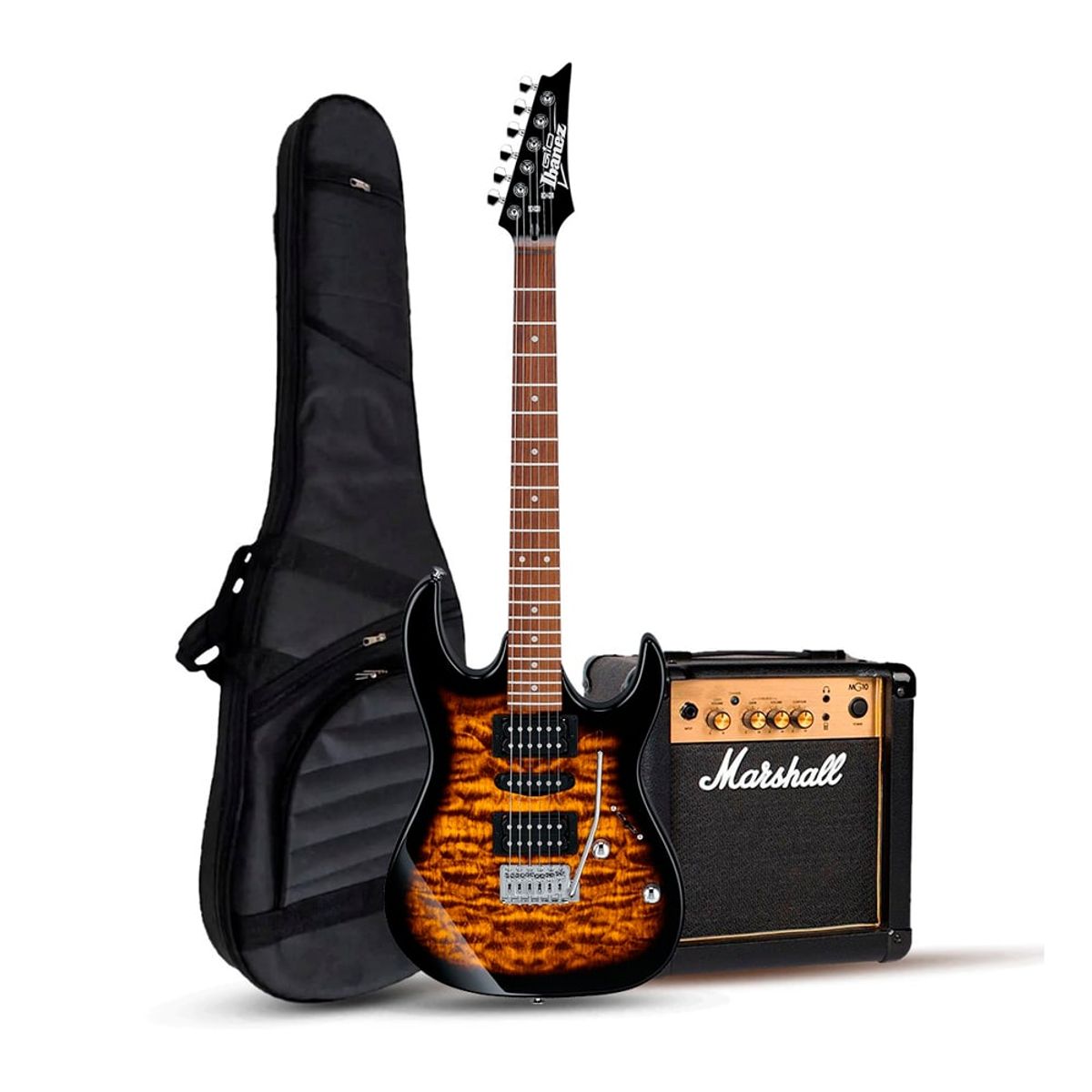 IBANEZ - GIO GRX70QA SUNBURST - MARSHALL 10W
