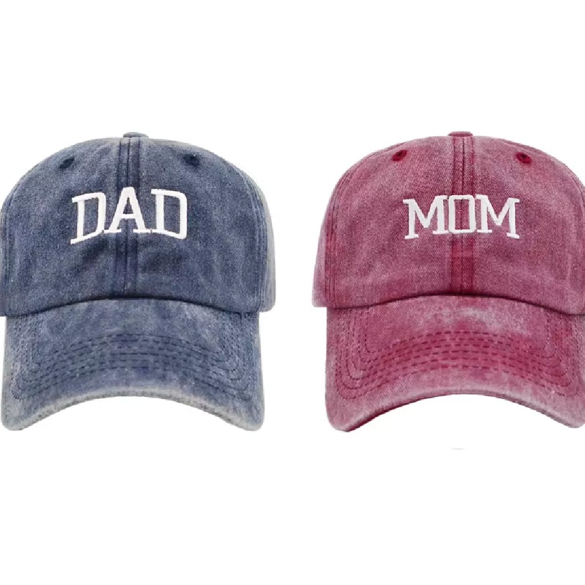 PEACE AND LOVE - Pack de 2 gorros Dad - Mom Rojo y Azul Peace And Love