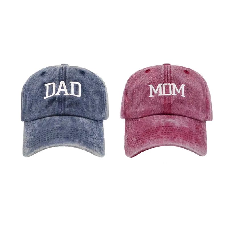 PEACE AND LOVE - Pack de 2 gorros Dad - Mom Rojo y Azul Peace And Love