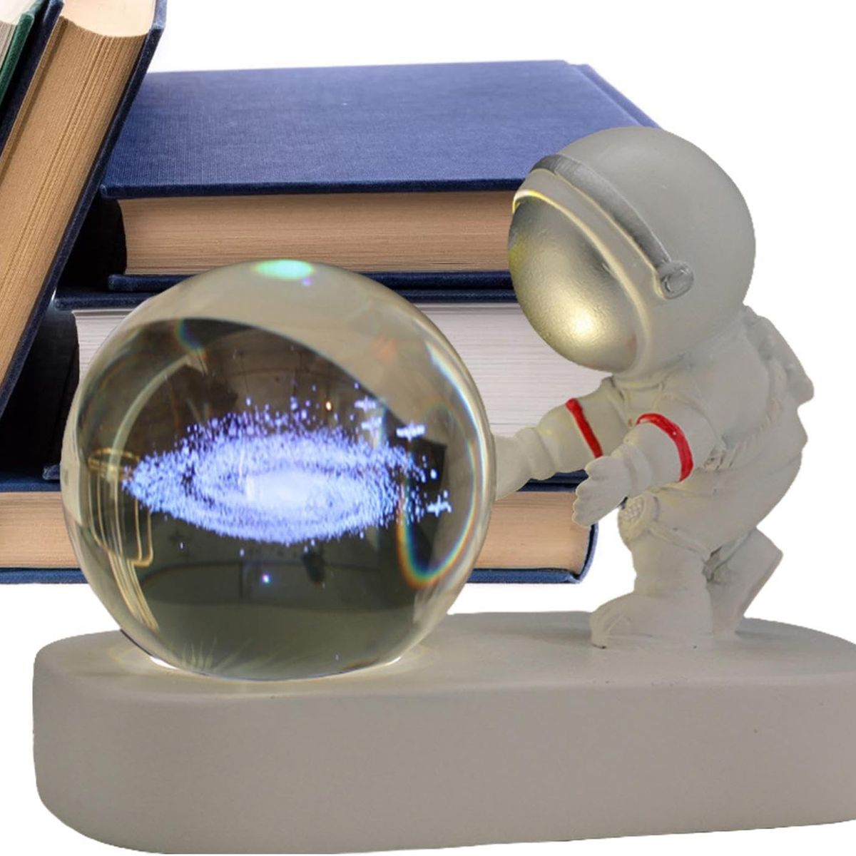 GENERICO - ESFERA CRISTAL 3D LÁMPARA MESA LUZ LED ASTRONAUTA ADORNO DECORATIVO