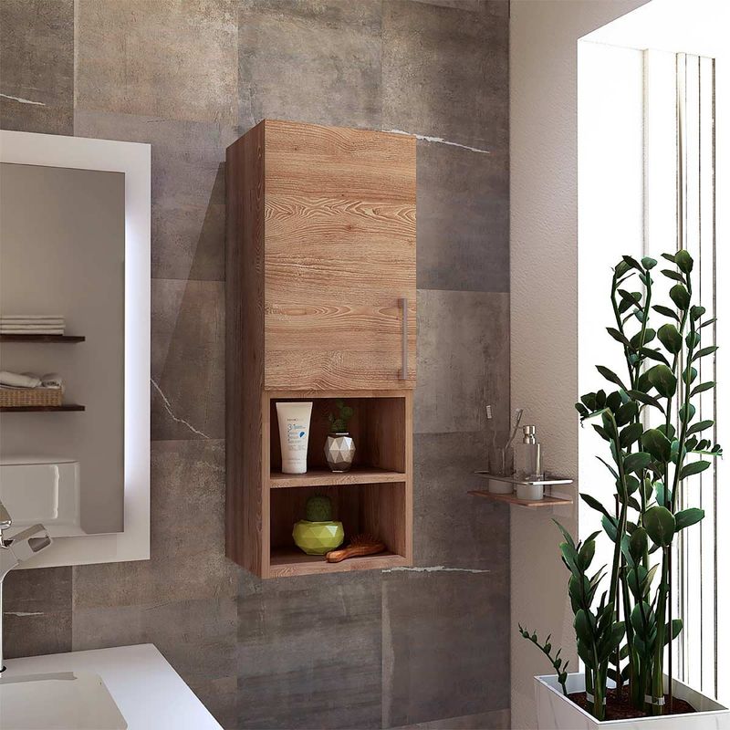 GENERICO - MUEBLE AUXILIAR DE BAÑO AVILA  MIEL - ENVÍO ARMADO Y MELAMINA 18mm