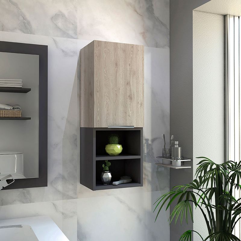 GENERICO - MUEBLE AUXILIAR DE BAÑO RIO CENIZA-PLOMO  - ENVÍO ARMADO Y MELAMINA 18mm