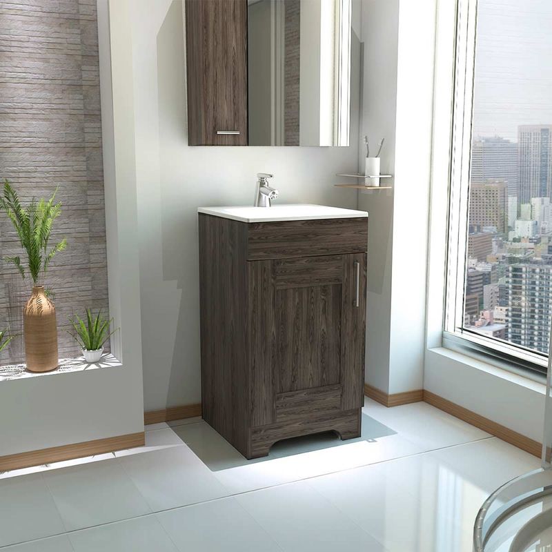 GENERICO - MUEBLE LAVAMANOS MARBELLA COÑAC - ENVÍO ARMADO Y MELAMINA 18mm