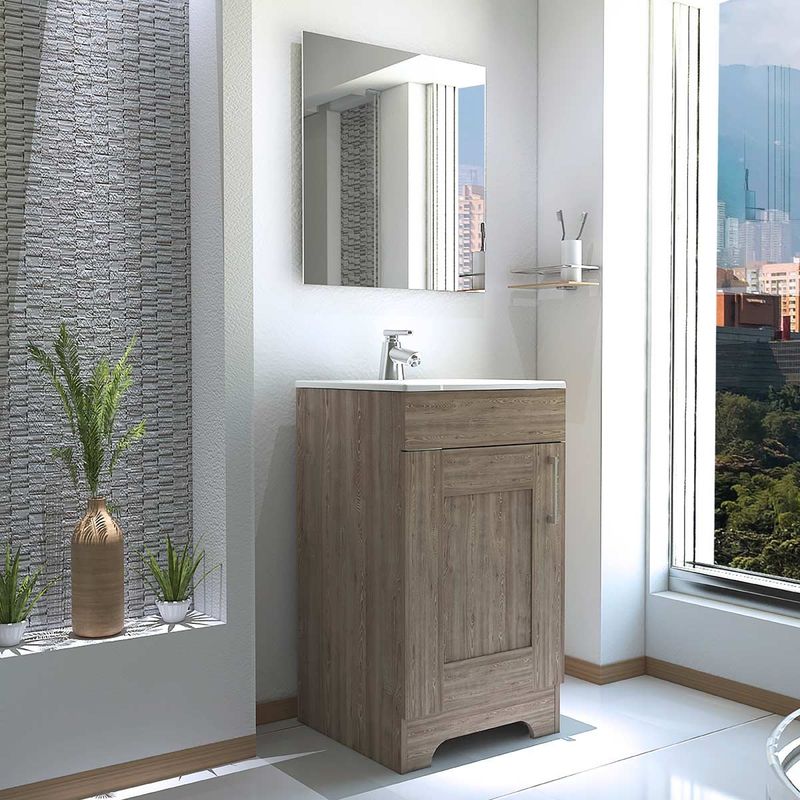 GENERICO - MUEBLE LAVAMANOS MARBELLA MIEL - ENVÍO ARMADO Y MELAMINA 18mm