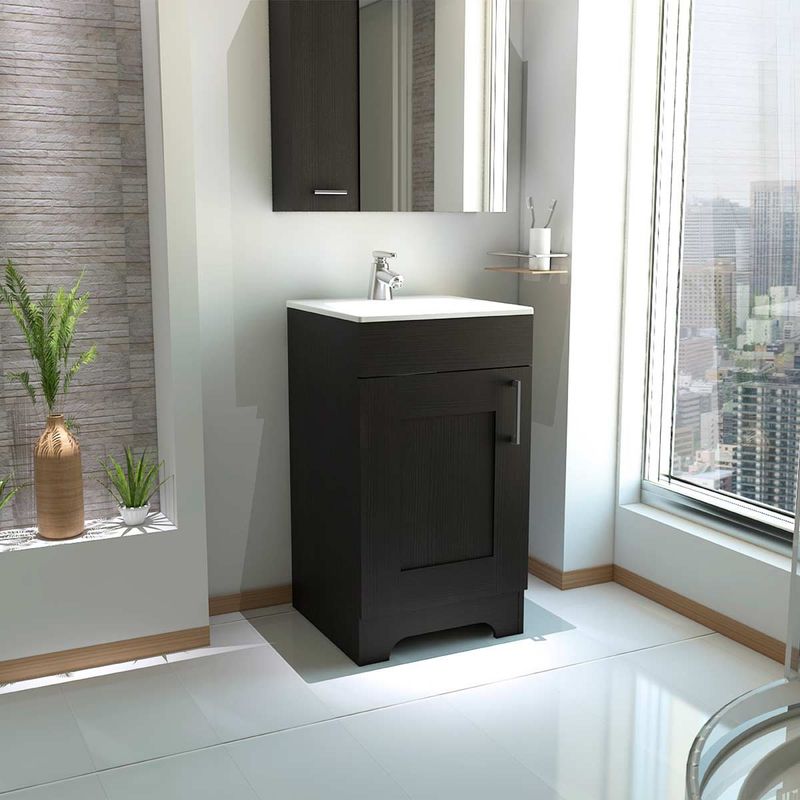 GENERICO - MUEBLE LAVAMANOS MARBELLA WENGUE - ENVÍO ARMADO Y MELAMINA 18mm