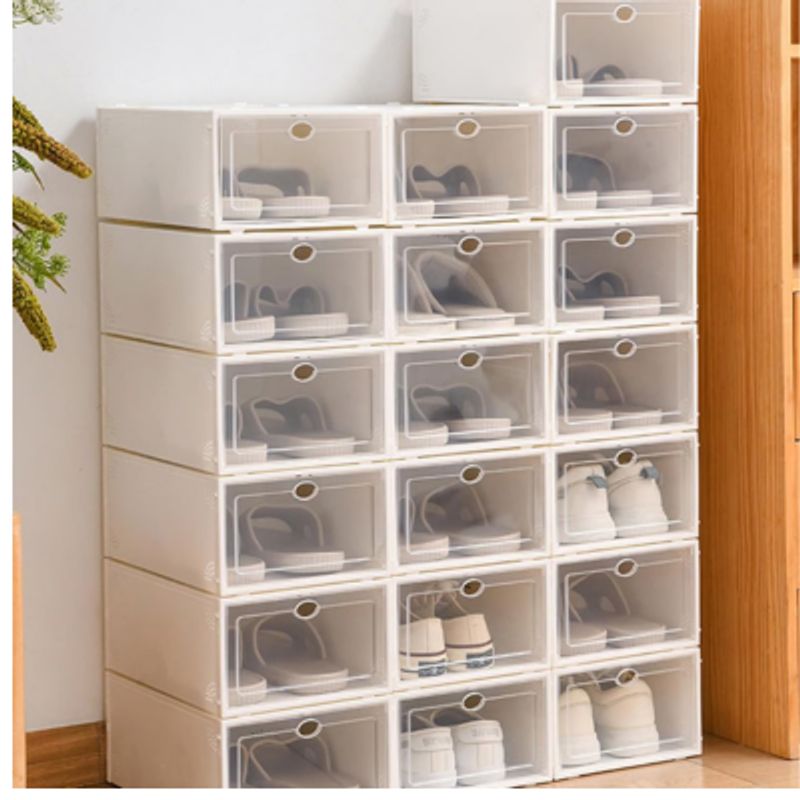 GENERICO - Set x 24 Organizador Cajas Apilables Protectoras de Zapatos - Blanco