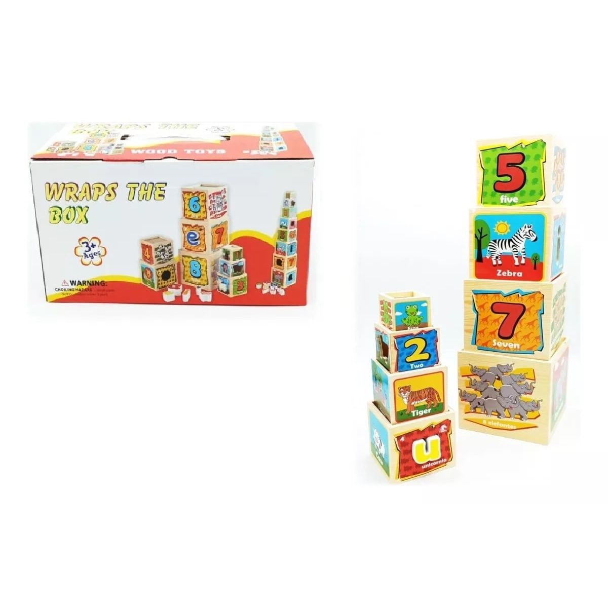 GENERICO - Cubos Didácticos Montessori de Apilamiento y Encaje