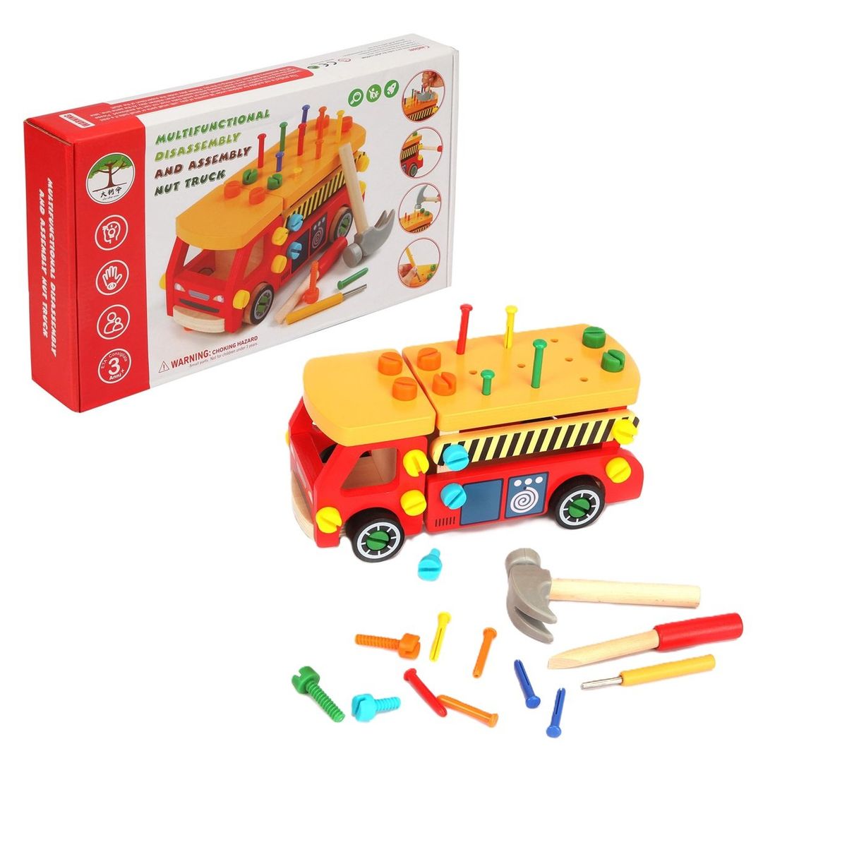 GENERICO - Camion de Madera Multifuncional Ensamblable