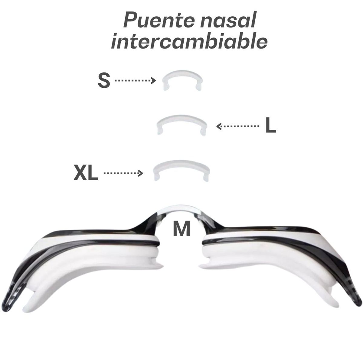 GENERICO - Lentes de Natacion Blanco y Negro Antiniebla FREE