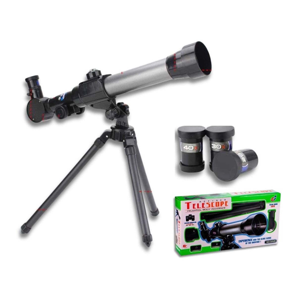 GENERICO - Telescopio Astronómico Portátil Educativo para Niños con Aumento Ajustable y Trípode