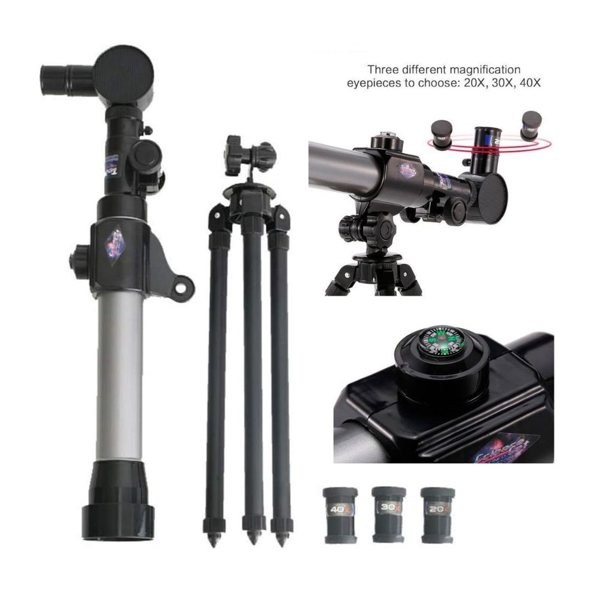 GENERICO - Telescopio Astronómico Portátil Educativo para Niños con Aumento Ajustable y Trípode