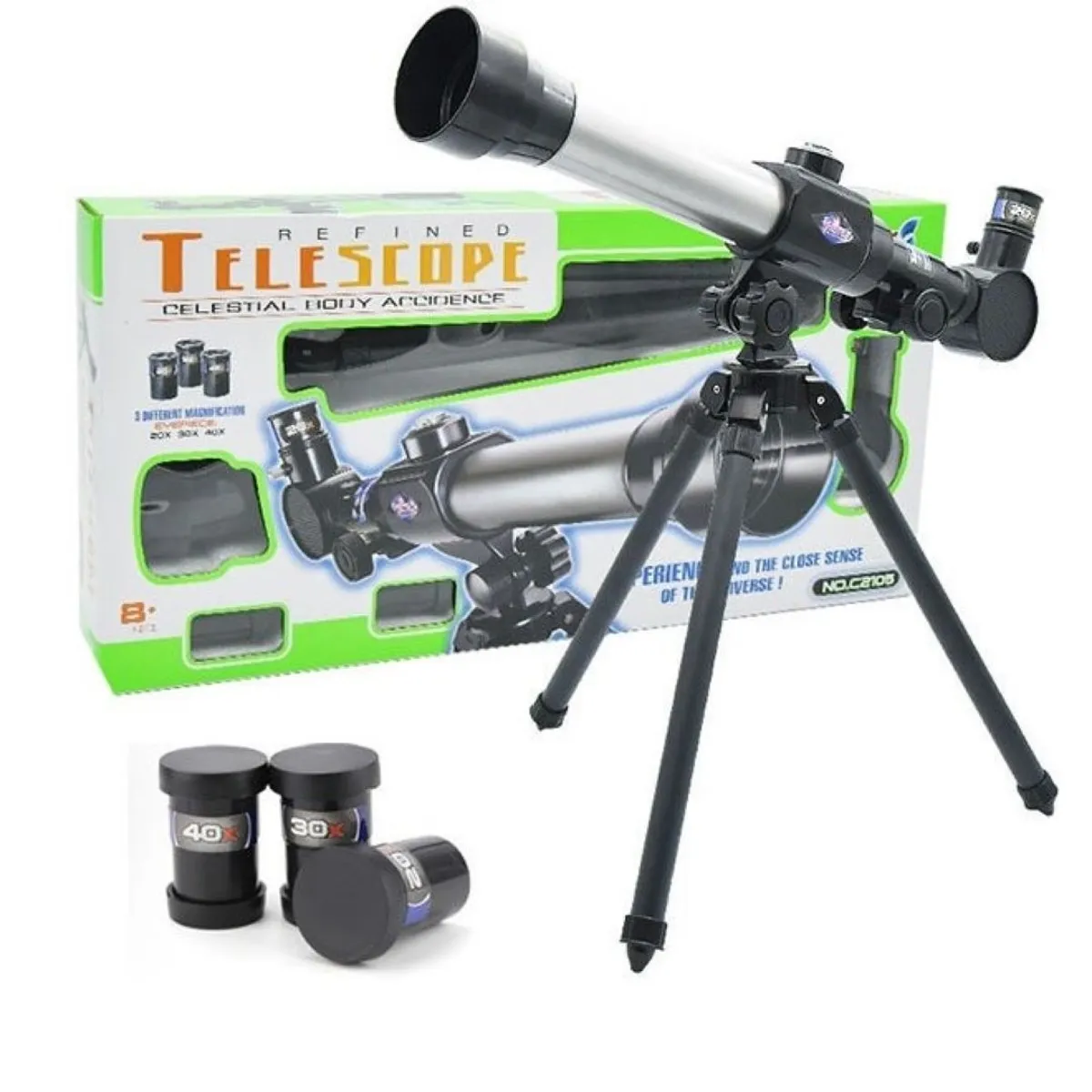 GENERICO - Telescopio de Juguete Astronómico con Trípode 20X 30X 40X