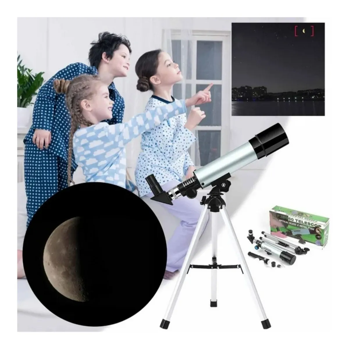 GENERICO - Telescopio de Juguete Astronómico con Trípode 20X 30X 40X