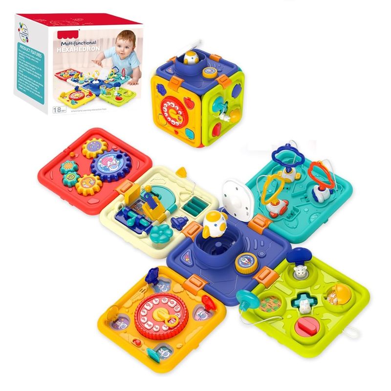 GENERICO - Cubo Didáctico Hexaédrico Multifuncional 6 en 1