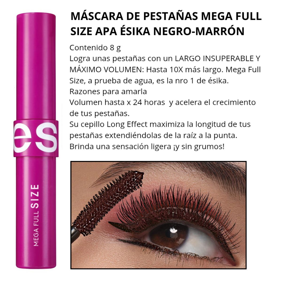 ESIKA - Set x 2 Rimel máscara de pestañas Mega full Size APA NEGRO-MARRÓN ÉSIKA