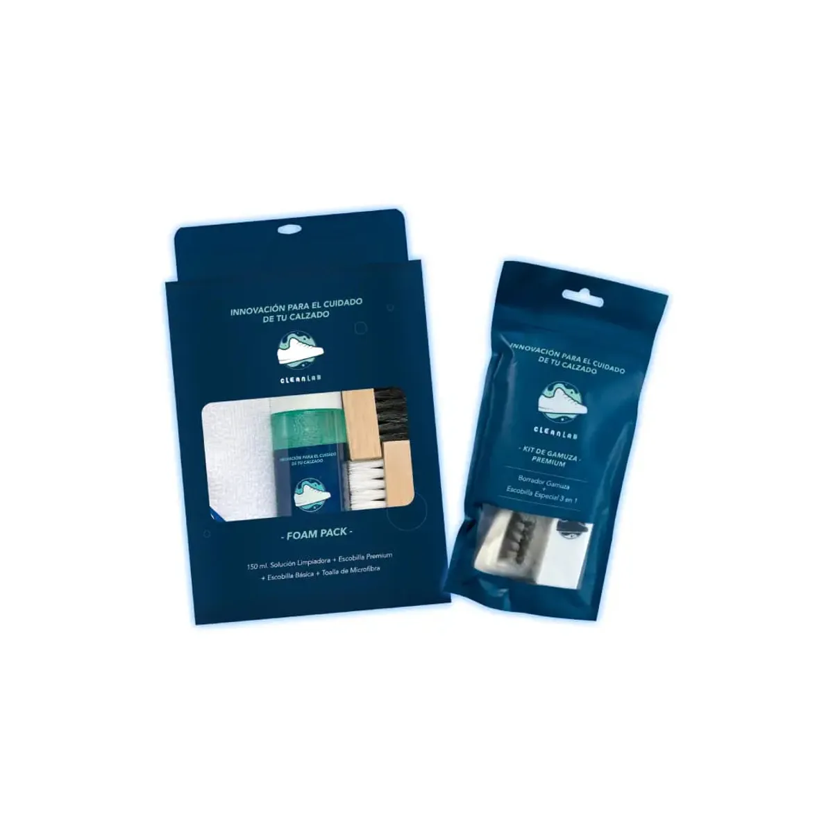 CLEAN LAB - Kit de Gamuza + Foam Pack - Limpieza de Zapatillas