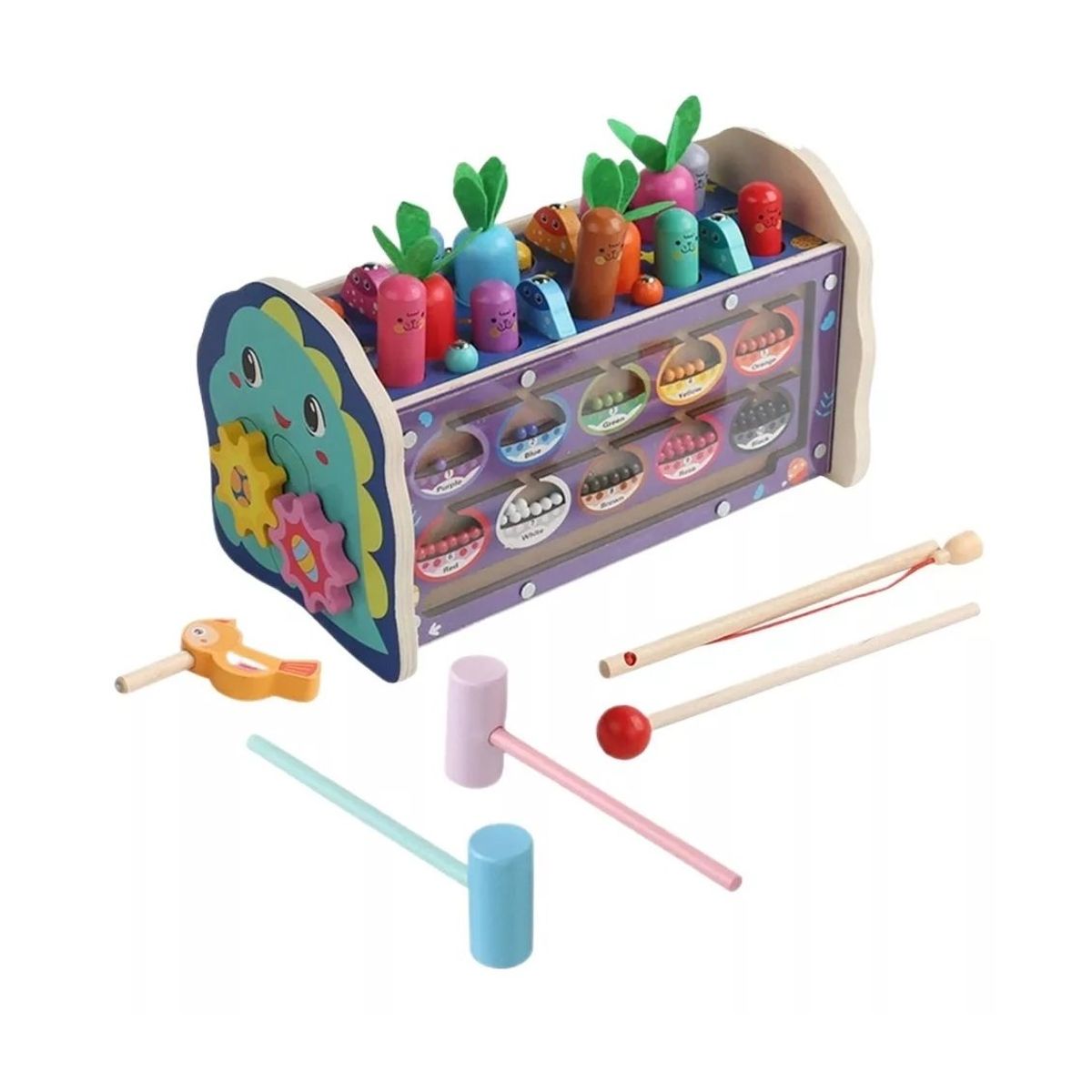 GENERICO - Dino Xilófono Didáctico Multifuncional 6 en 1