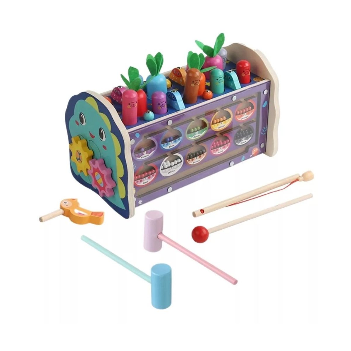 GENERICO - Dino Xilófono Didáctico Multifuncional 6 en 1