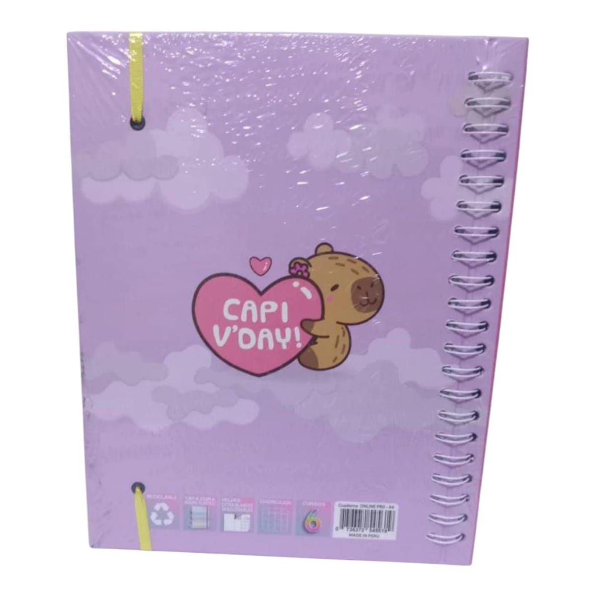 GENERICO - CUADERNO CAPIBARA  A4 ANILLADO 150 HOJAS