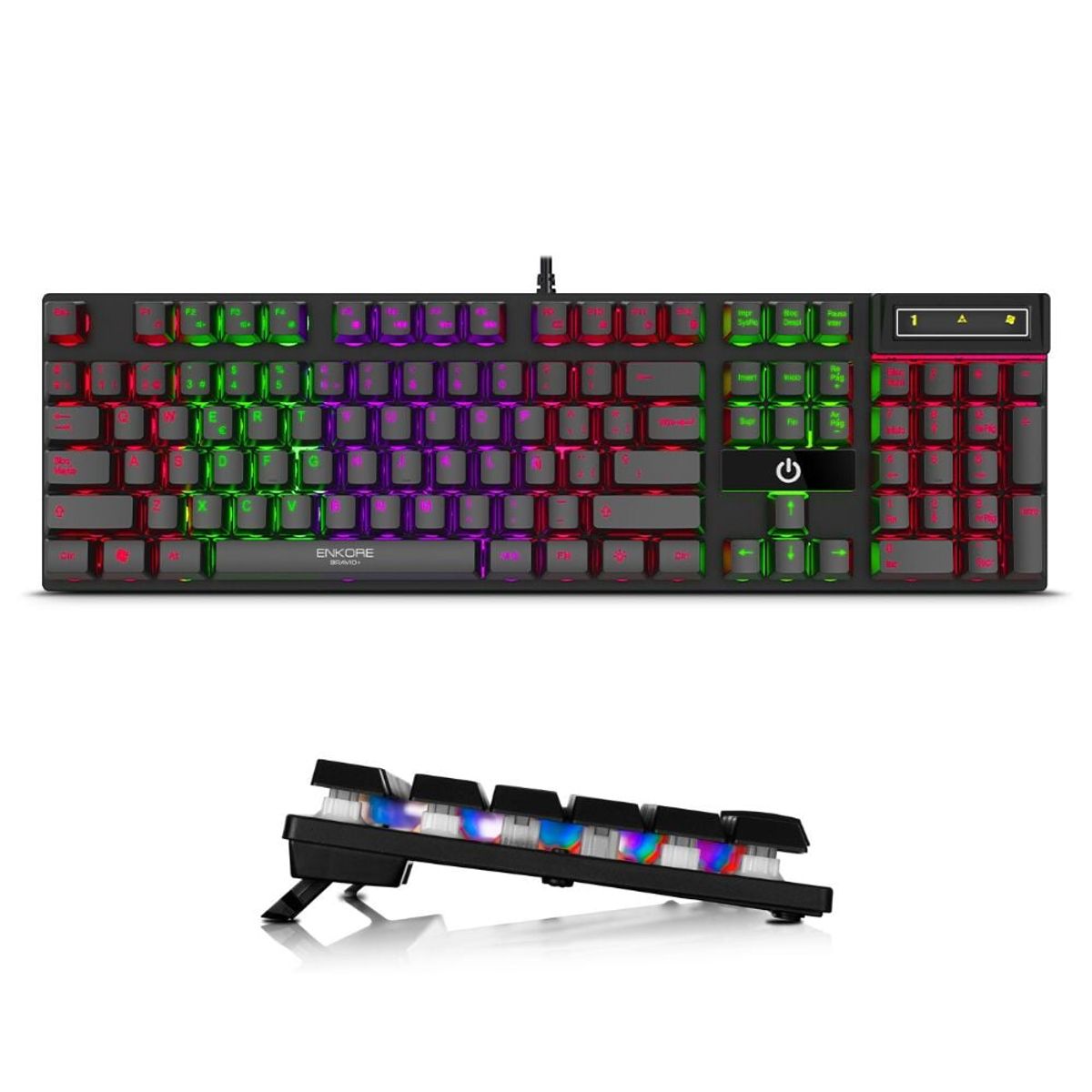 ENKORE - Teclado Gamer Semimecánico Rainbow Enkore Bravio 606+