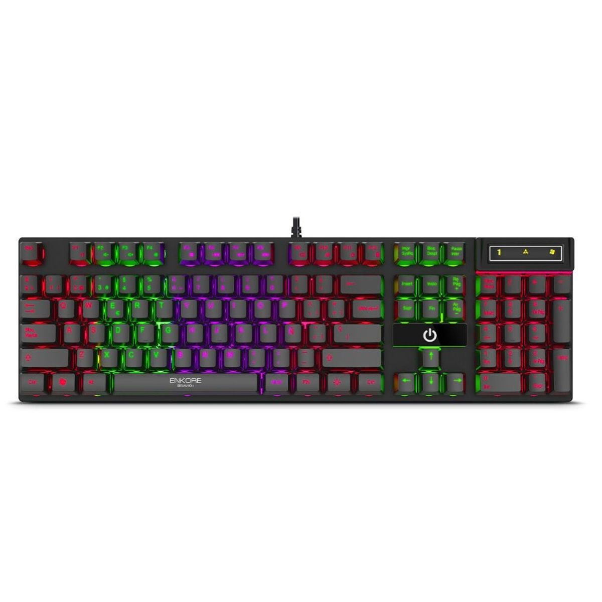 ENKORE - Teclado Gamer Semimecánico Rainbow Enkore Bravio 606+