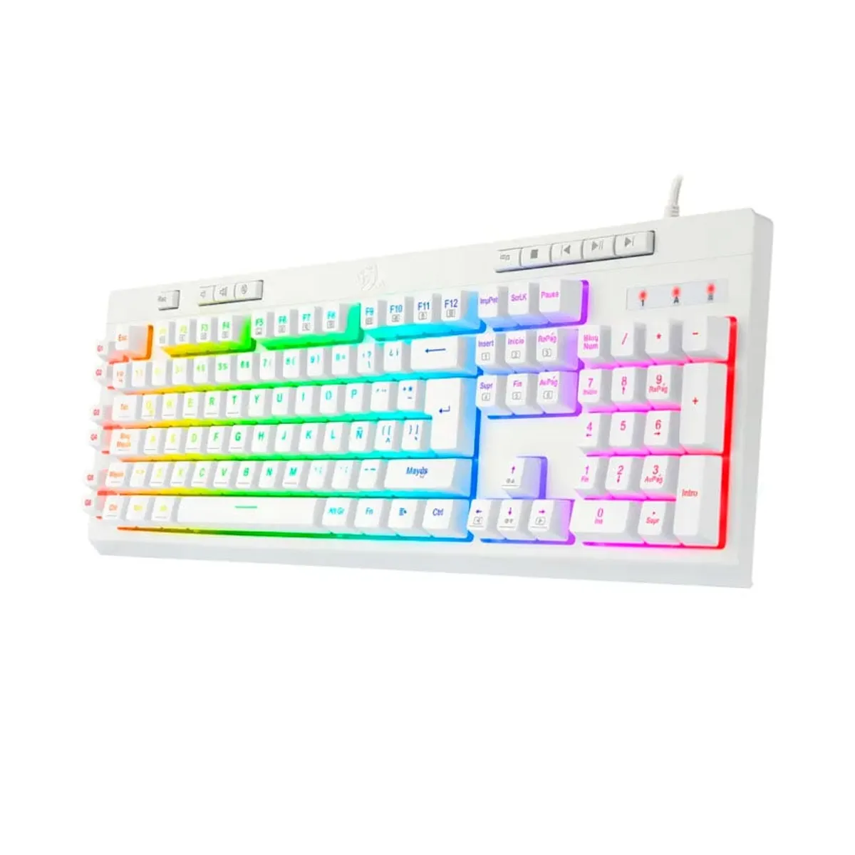 REDRAGON - Teclado Gamer Redragon SHIVA RGB Blanco  Español, Membrana