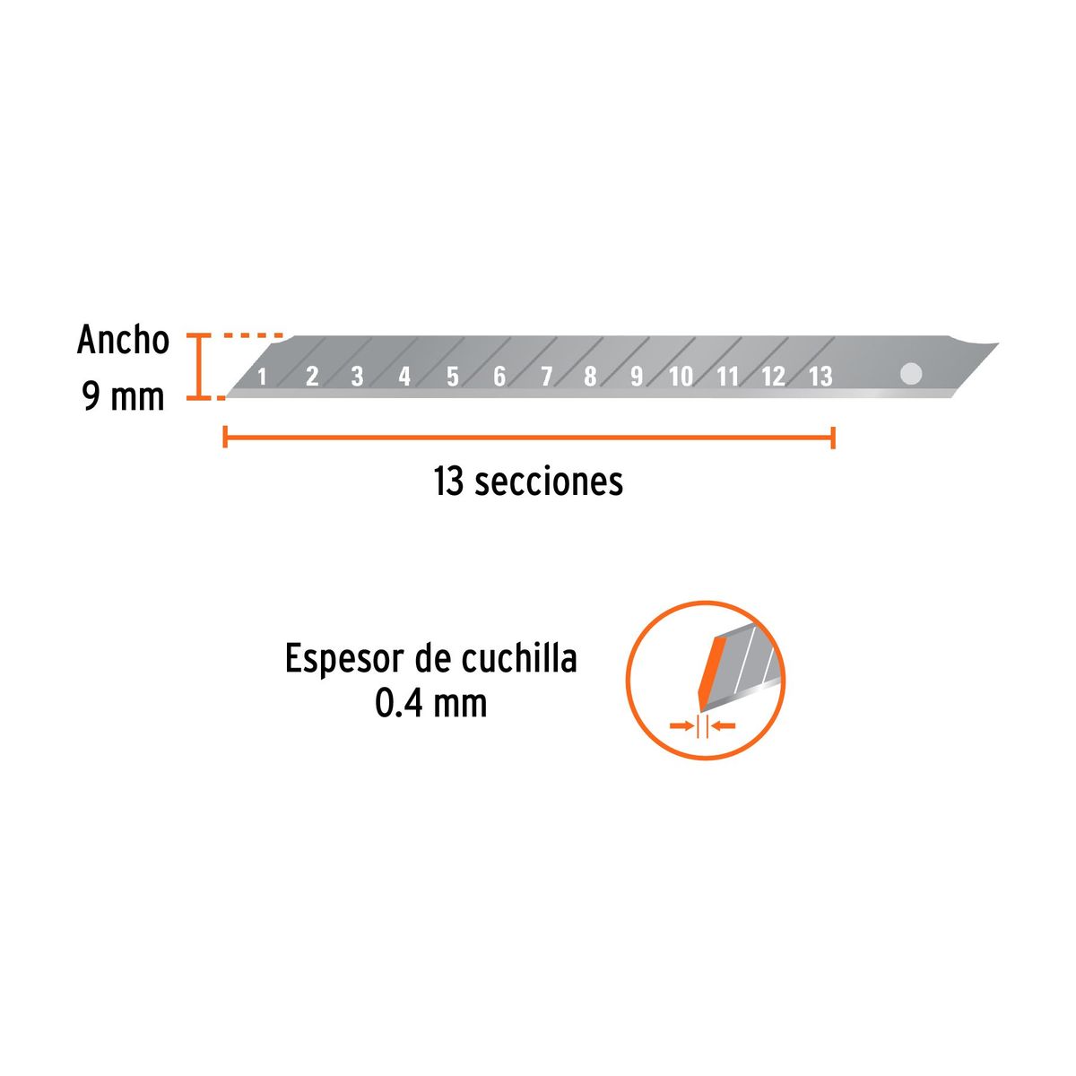 TRUPER - Cuchilla Cutter Hoja de 9mm Acero SK2 x 10 Uni 100098 Truper Expert