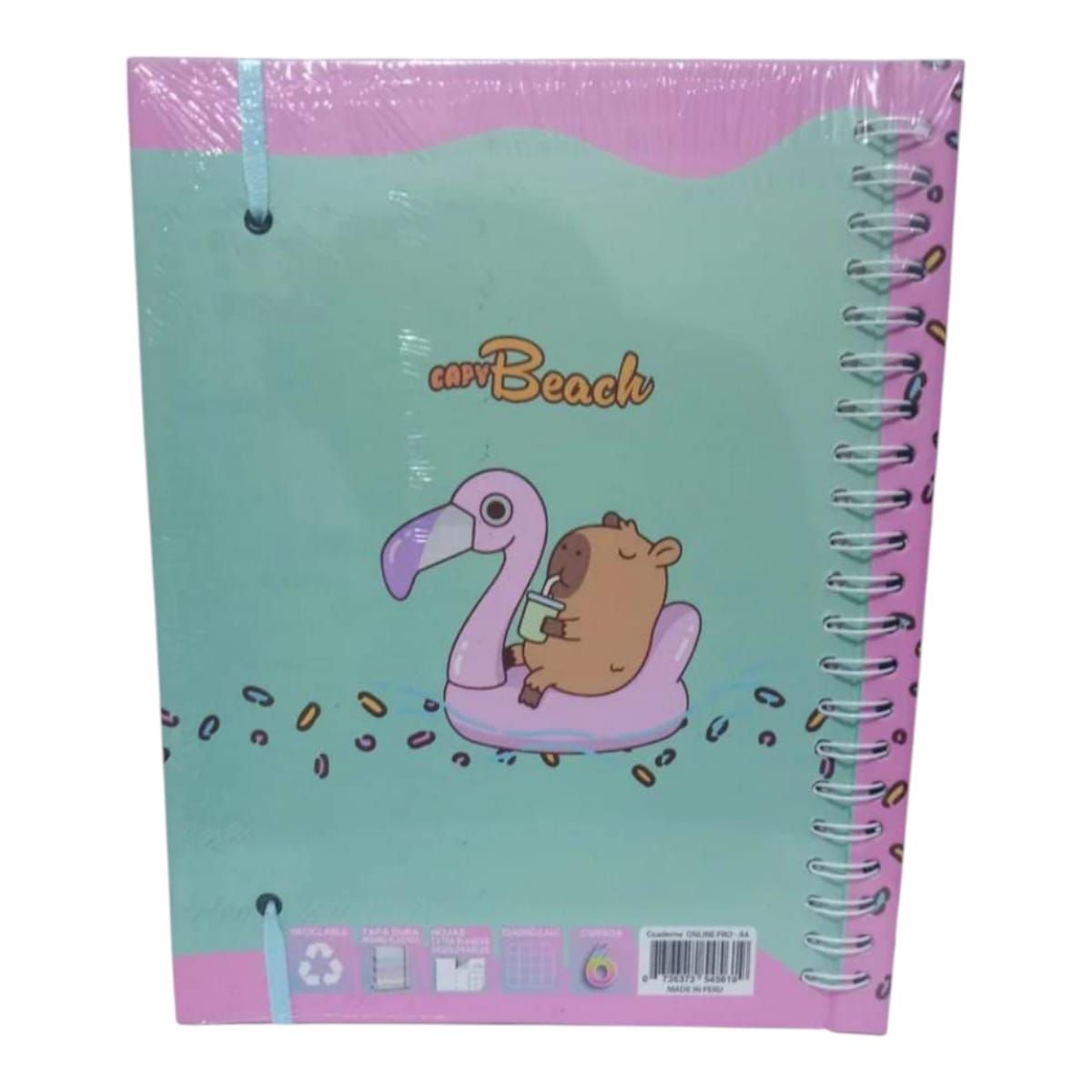 GENERICO - CUADERNO CAPIBARA  A4 ANILLADO 150 HOJAS