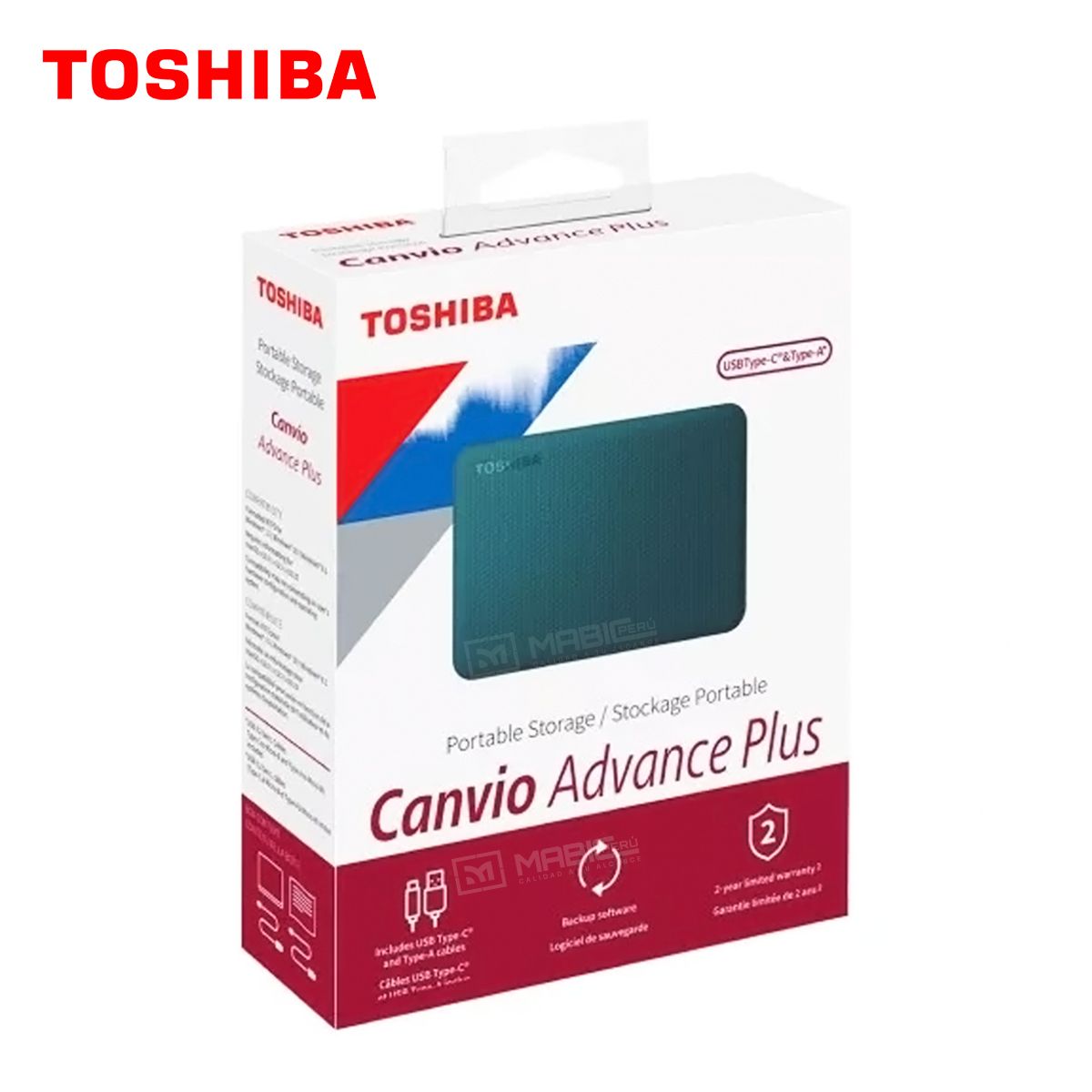 TOSHIBA - Disco Duro Externo Toshiba Canvio Advance 2TB - Verde - Portátil