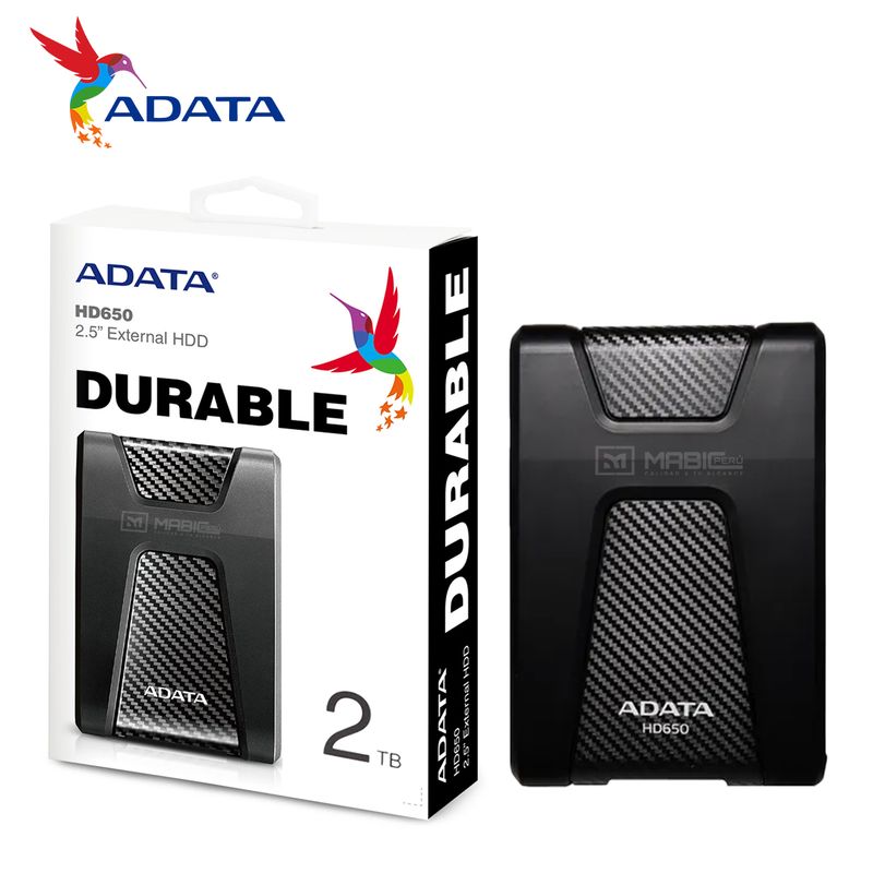 ADATA - Disco Sólido Externo Adata HD650 2TB - Negro - Portátil