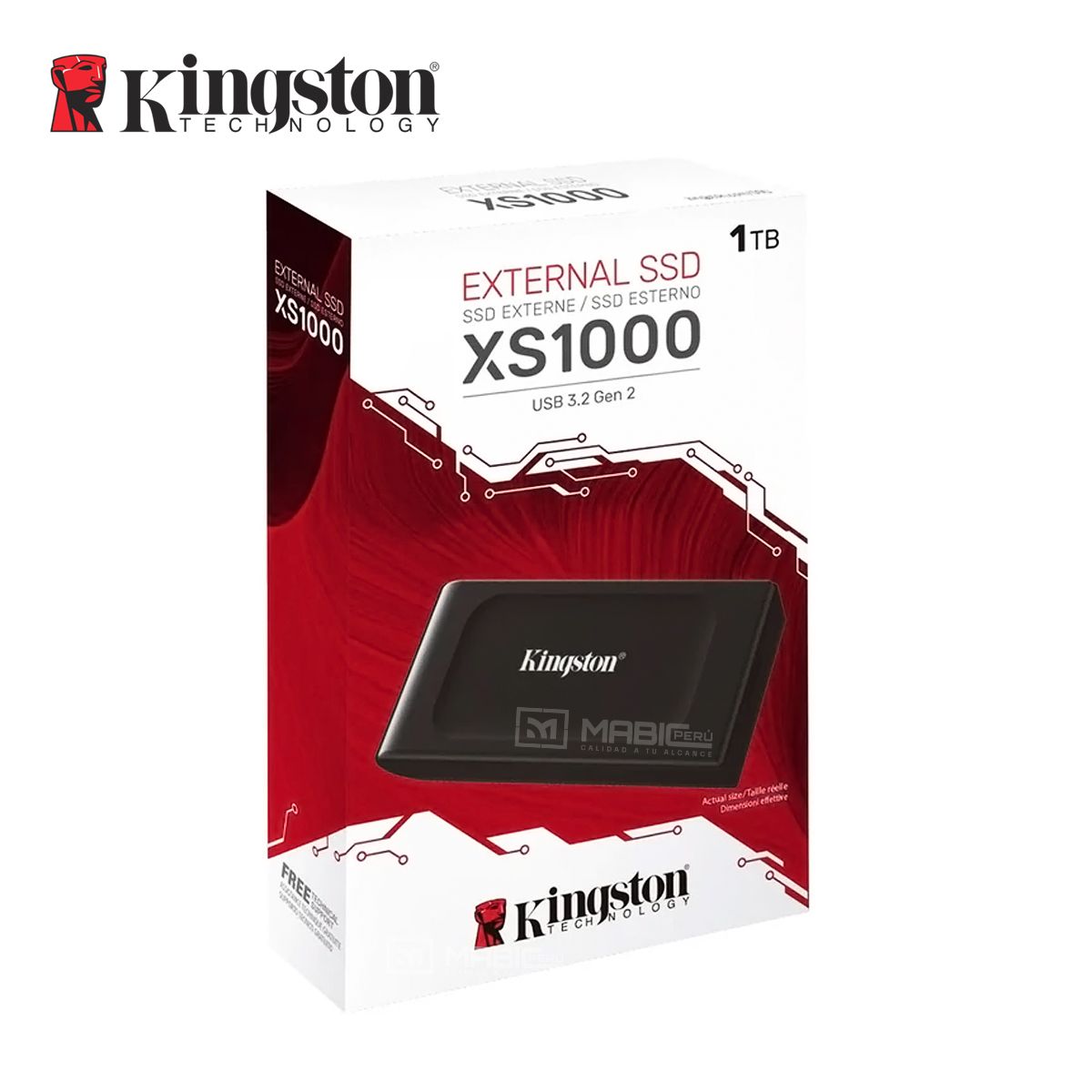 KINGSTON - Disco Sólido Externo Kingston XS1000 1TB - Negro - Portátil