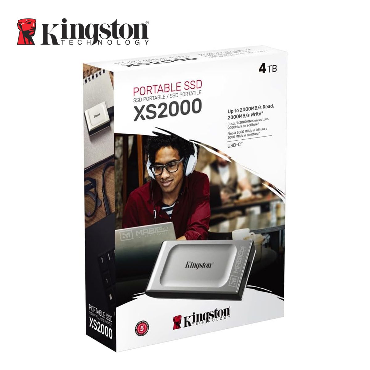 KINGSTON - Disco Sólido Externo Kingston XS2000 4TB - Plata - Portátil