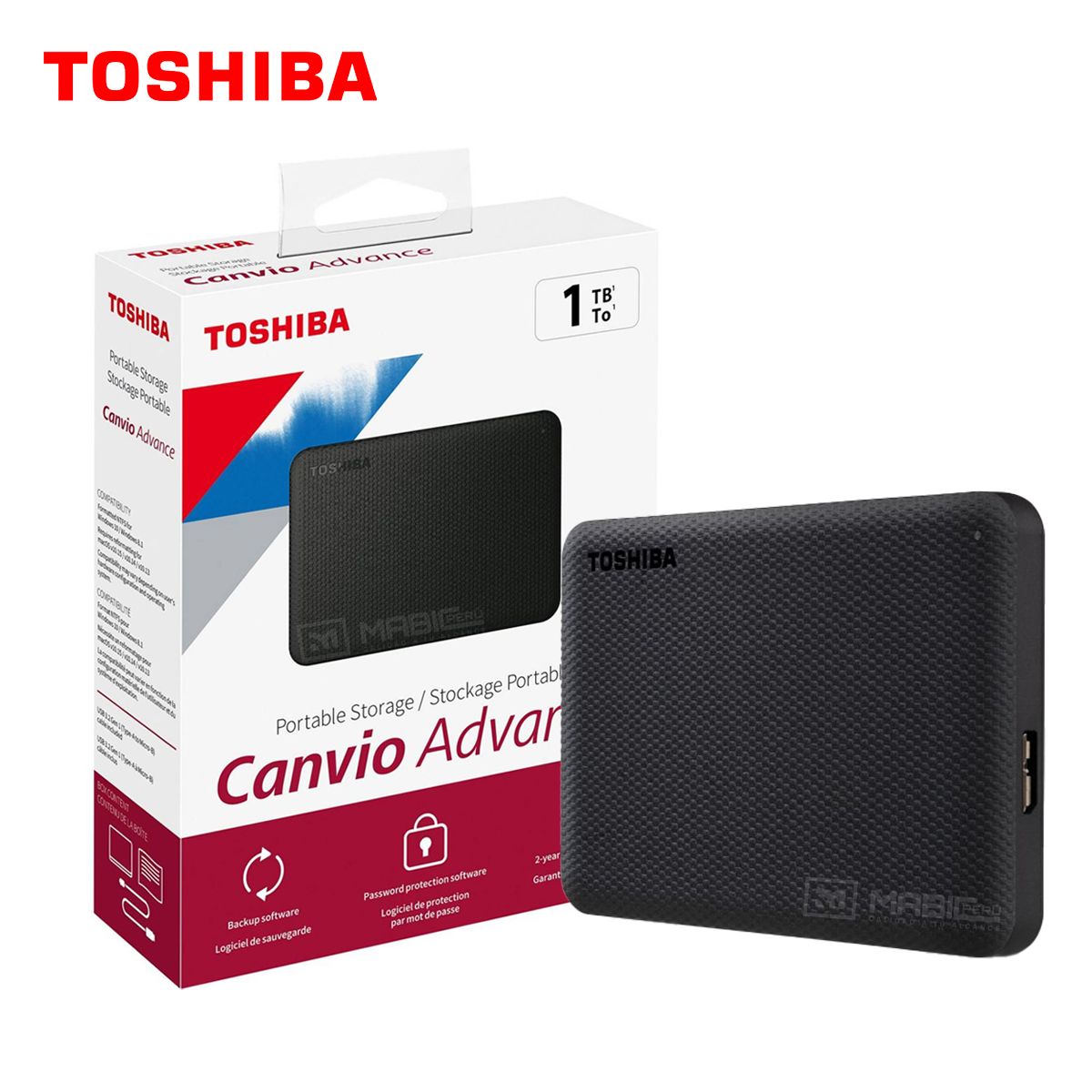 TOSHIBA - Disco Duro Externo Toshiba Canvio Advance 1TB - Negro Mate - Portátil